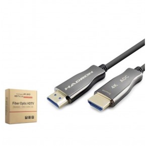 HADRON HDX2055 Fiber Optik HDMI 2.0 Kablo 4K 60 Hz 10 m Siyah Gri