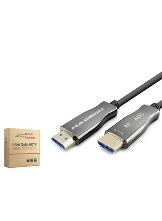 Hadron Hdx2059 50M  Fiber Hdmi Kablo 4K 60Hz  Siyah