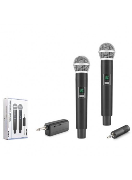 HADRON HDX2802 UHF Kablosuz 2 Mikrofonlu Set 6.35 mm Siyah HADRON HDX2802 UHF Kablosuz 2 Mikrofonlu Set 6.35 mm Siyah