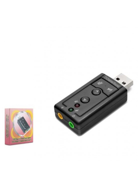 HADRON HDX5255 USB Harici Ses Kartı 7.1 Tuş Kontrollü Siyah