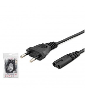 HADRON HDX5534 Teyp Güç Kablosu 2 Pin 1 mm 500W C7 Figure 8 1 m Siyah