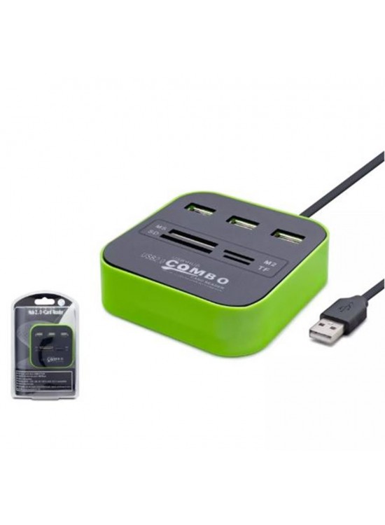 Hadron Hdx7006 Usb Hub Combo 3-Usb + Ms + Sd + M2 + Tf Yeşil Hadron Hdx7006 Usb Hub Combo 3-Usb + Ms + Sd + M2 + Tf Yeşil