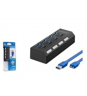 Hadron Hdx7023 Usb3.0 Hub Anahtarlı 4 Port 0,5m Siyah