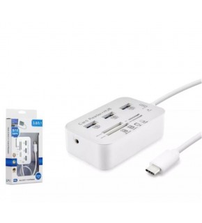 HADRON HDX7029 TYPE-C HUB COMBO 3-USB3.0 + MS + SD + M2 + TF 20CM 7IN1 BEYAZ