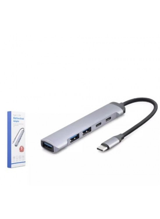 Hadron Hdx7041 Type-C Hub 5-Usb Gri Hadron Hdx7041 Type-C Hub 5-Usb Gri
