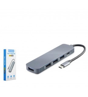 HADRON HDX7044 TYPE-C HUB 4-USB3.0 + DC SV GRİ