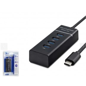 HADRON HDX7045 Type-C 3.0 Hub 4 Port 5 Gbps Siyah