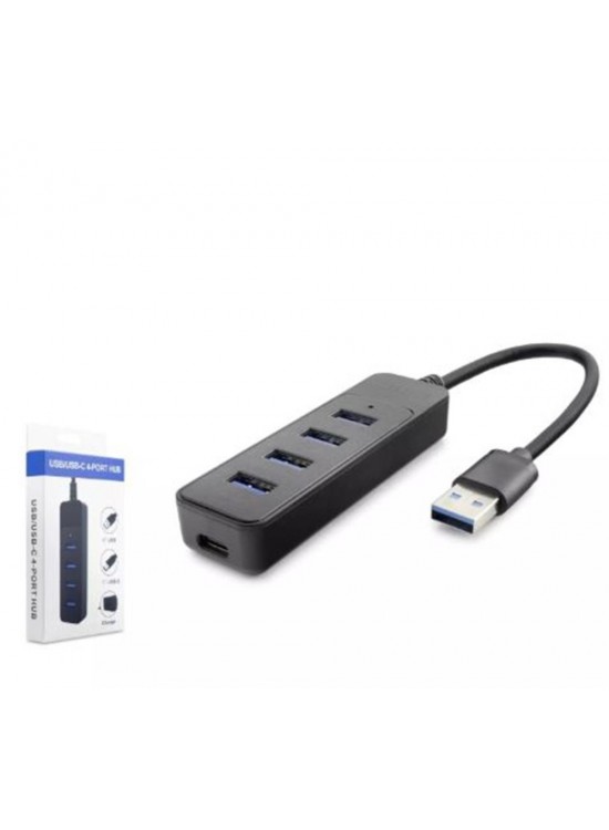 Hadron Hdx7046 Usb Hub 3-Usb3.0 + Type-C 4in1 Siyah Hadron Hdx7046 Usb Hub 3-Usb3.0 + Type-C 4in1 Siyah