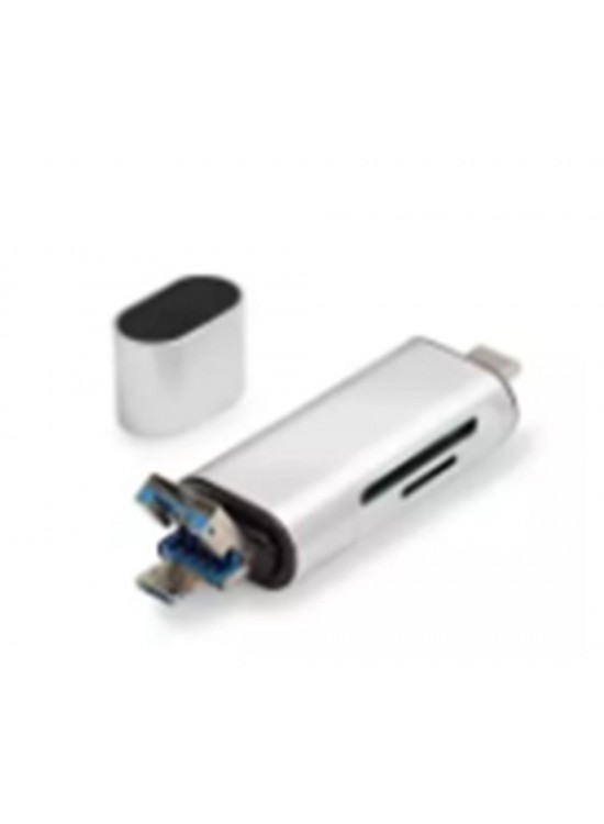 Hadron HDX7053 Kart Okuyucu Type-C OTG | microSD + SD Destekli | 480Mbps Gri