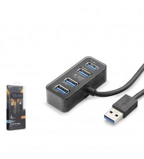 Hadron HDX7055 İetop Usb Hub 5Gbps 4x Usb-A 3.1 2in1 Usb-A-Type-C Girişli 4 Port Çoklayıcı Siyah