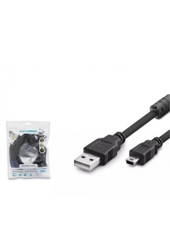 Hadron Hdx7520 Usb Mini V3-5Pin To Usb Kablo 5M Siyah