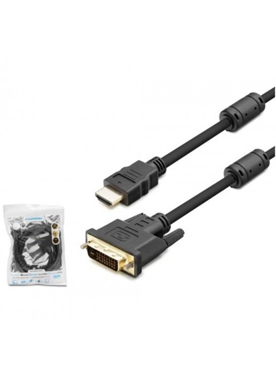 HADRON HDX7752 DVI (M) TO HDMI (M) KABLO 24+1 PVC 1.8M SİYAH 1.8M HADRON HDX7752 DVI (M) TO HDMI (M) KABLO 24+1 PVC 1.8M SİYAH 1.8M