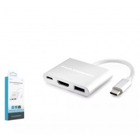 Hadron Hdx7764 Type-C Hdtv Combo Hdmi 4K 30Hz + Type-C + Usb3.0 3In1 Gri