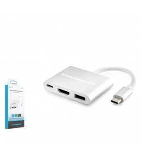 Hadron Hdx7764 Type-C Hdtv Combo Hdmi 4K 30Hz + Type-C + Usb3.0 3In1 Gri
