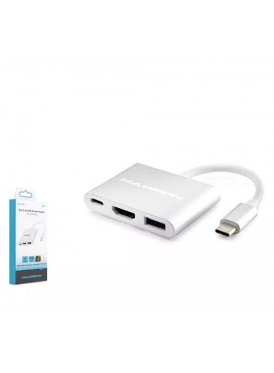 Hadron Hdx7764 Type-C Hdtv Combo Hdmi 4K 30Hz + Type-C + Usb3.0 3In1 Gri Hadron Hdx7764 Type-C Hdtv Combo Hdmi 4K 30Hz + Type-C + Usb3.0 3In1 Gri