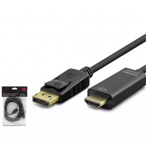 HADRON HDX7797 DISPLAY (M) TO HDMI (M) KABLO 4K 30HZ 3M SİYAH