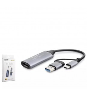 HADRON HDX7831 TYPE-C HDTV COMBO HDMI 4K 30HZ + TYPE-C + 2-USB3.0 + LAN 5IN1 GRİ