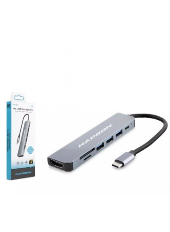 Hadron Hdx7835 Type-C Hdtv Combo Hdmi 4K 30Hz 3-Usb3.0 + Sd + Tf 7In1 Gri