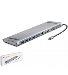 HADRON HDX7854 TYPE-C HDTV COMBO TYPE-C + HDMI 4K 30Hz + 4-USB3.0 + VGA + AUDIO +