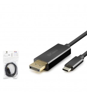 HADRON HDX7858 Type-C to DisplayPort Görüntü Kablosu 4K 144 Hz 1.8 m Siyah