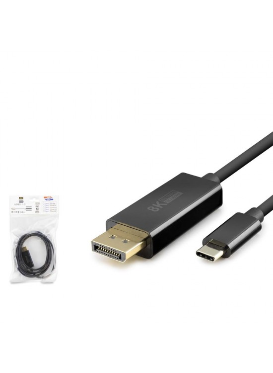 HADRON HDX7858 Type-C to DisplayPort Görüntü Kablosu 4K 144 Hz 1.8 m Siyah HADRON HDX7858 Type-C to DisplayPort Görüntü Kablosu 4K 144 Hz 1.8 m Siyah