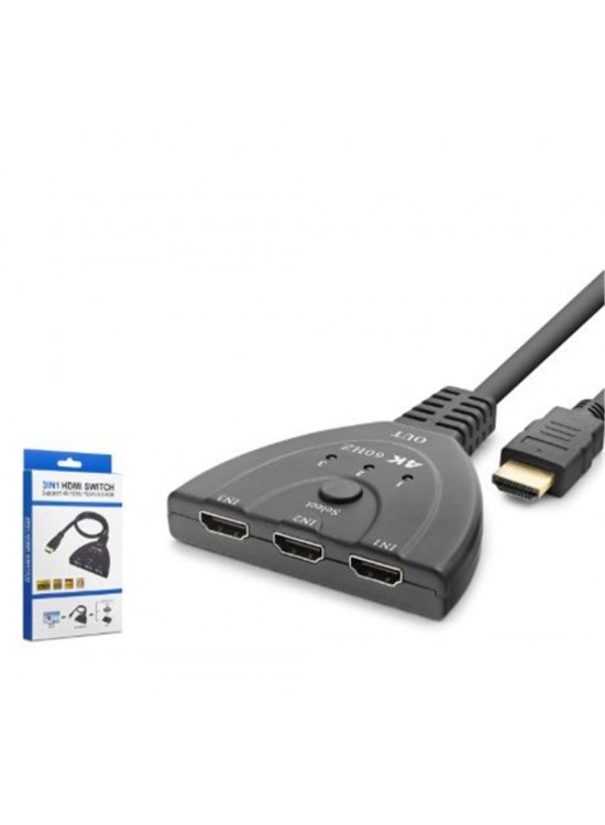 HADRON HDX7870 HDMI Switch 4K 60 Hz HDR 3 In 1 Out - Siyah