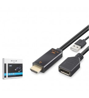HADRON HDX7901 HDMI USB to DisplayPort Aktif Dönüştürücü Kablo 4K 60Hz 26 cm Siyah