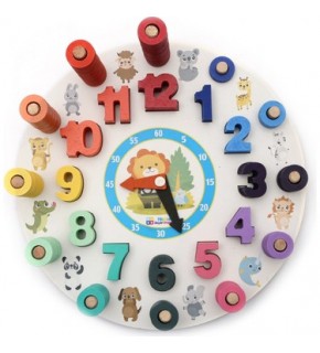 Hamaha Ahşap Geometrik Şekilli Logaritmik Saat