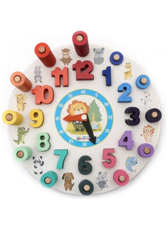 Hamaha Ahşap Geometrik Şekilli Logaritmik Saat