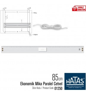 Hatas Ekonomik Mika Paralel Cetvel 85 CM Taksimatlı 1250