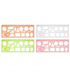 Hatas Geometrik Şablon Cetvelli Atatürklü 25 CM 02285 (1 Adet)