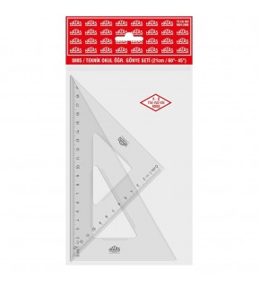 Hatas Öğrenci Gönye Seti 45-60 Derece Plastik 21 CM 0805 (1 Adet)