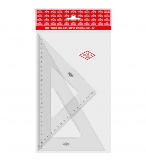 Hatas Öğrenci Gönye Seti 45-60 Derece Plastik 26 CM 0806