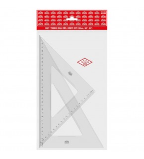 Hatas Öğrenci Gönye Seti 45-60 Derece Plastik 30 CM 0807