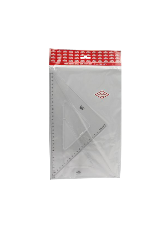 Hatas Öğrenci Gönye Seti 45-60 Derece Plastik 32 CM 0808