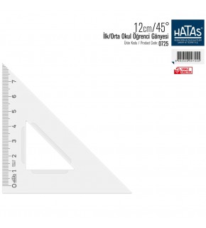 Hatas Öğrenci Gönyesi 45 Derece Plastik 12 CM 725 (1 Adet)
