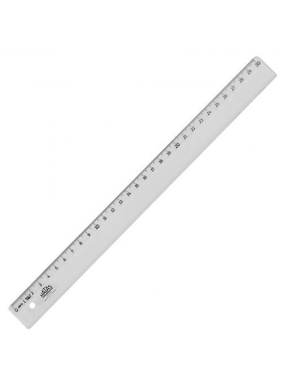 Hatas Standart Cetvel Plastik Dar Şeffaf 30 CM 0131 (1 Adet)