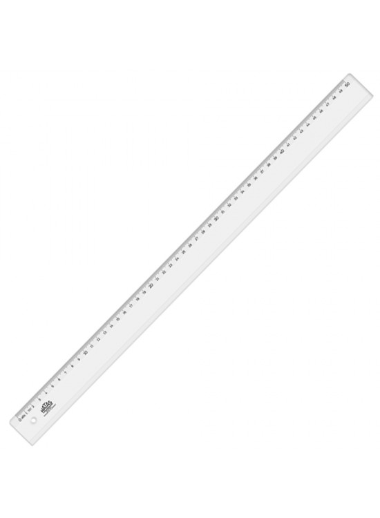 Hatas Standart Cetvel Plastik Geniş Şeffaf 50 CM 0170 (1 Adet)