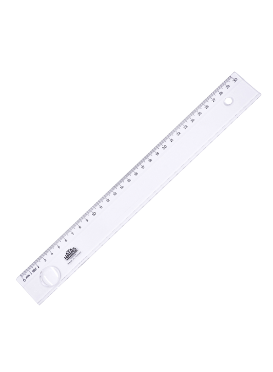 Hatas Standart Cetvel Plastik Mercekli Geniş 30 CM 0161 (1 Adet)