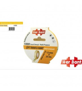 Her Bant Çift Taraflı Bant Askılı 12x25 Mt 1000