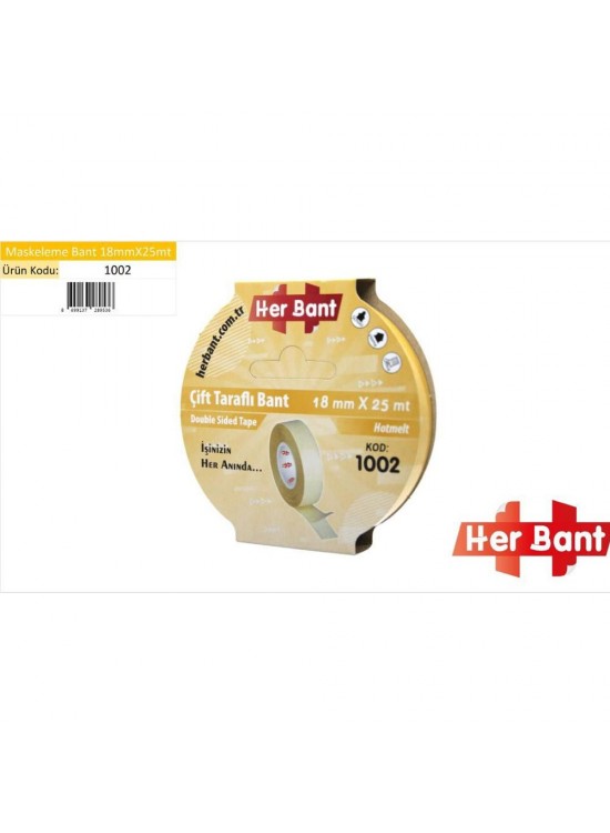 Her Bant Çift Taraflı Bant Askılı 18x25 Mt 1002