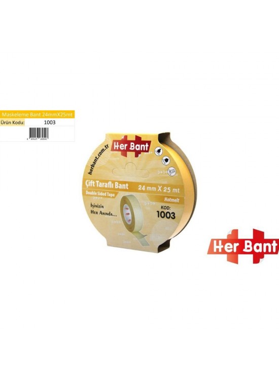 Her Bant Çift Taraflı Bant Askılı 24x25 Mt 1003 Her Bant Çift Taraflı Bant Askılı 24x25 Mt 1003