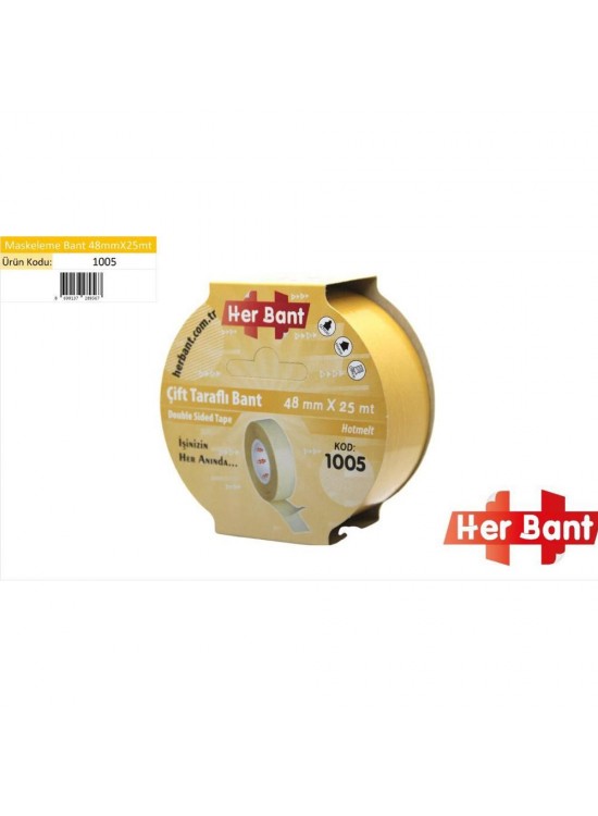 Her Bant Çift Taraflı Bant Askılı 48x25 Mt 1005