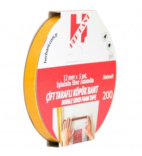 Her Bant Çift Taraflı Köpük Bant Askılı 12x5 Mt 2000