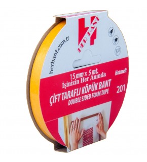 Her Bant Çift Taraflı Köpük Bant Askılı 15x5 Mt 2001