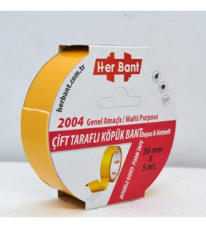 Her Bant Çift Taraflı Köpük Bant Askılı 36x5 Mt 2004