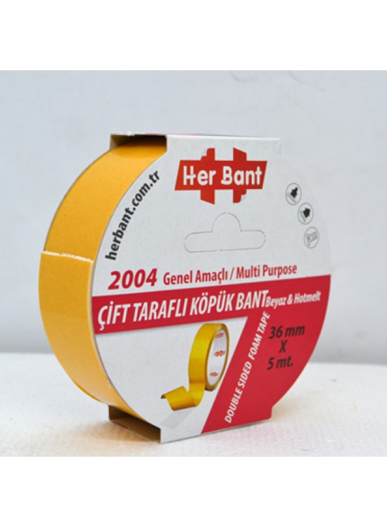 Her Bant Çift Taraflı Köpük Bant Askılı 36x5 Mt 2004