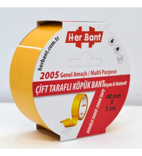 Her Bant Çift Taraflı Köpük Bant Askılı 48x5 Mt 2005