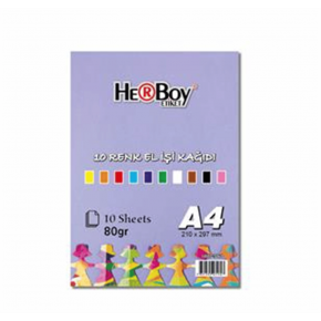 Herboy Elişi Kağıdı A4 10 Lu Poşet Karışık
