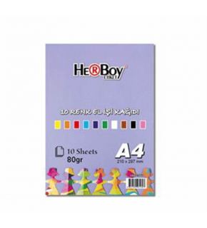 Herboy Elişi Kağıdı A4 10 Lu Poşet Karışık